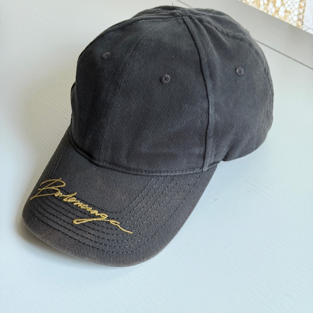 Balenciaga Black and Gold Logo Cap - Picture 2 of 4